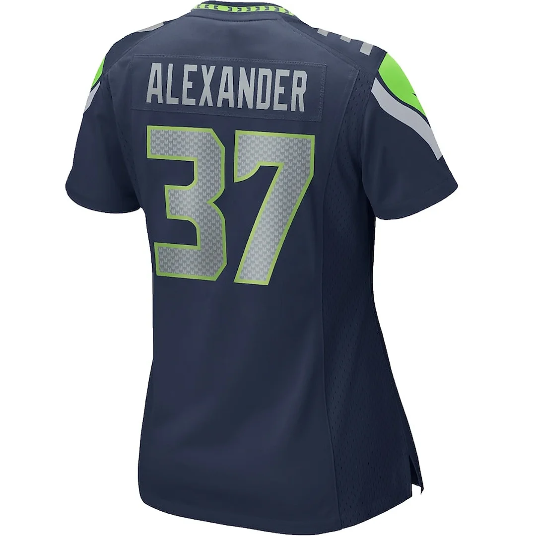 Zennovawear Shaun Alexander 37 Seattle Seahawks Women Game Retired Jersey - College Navy