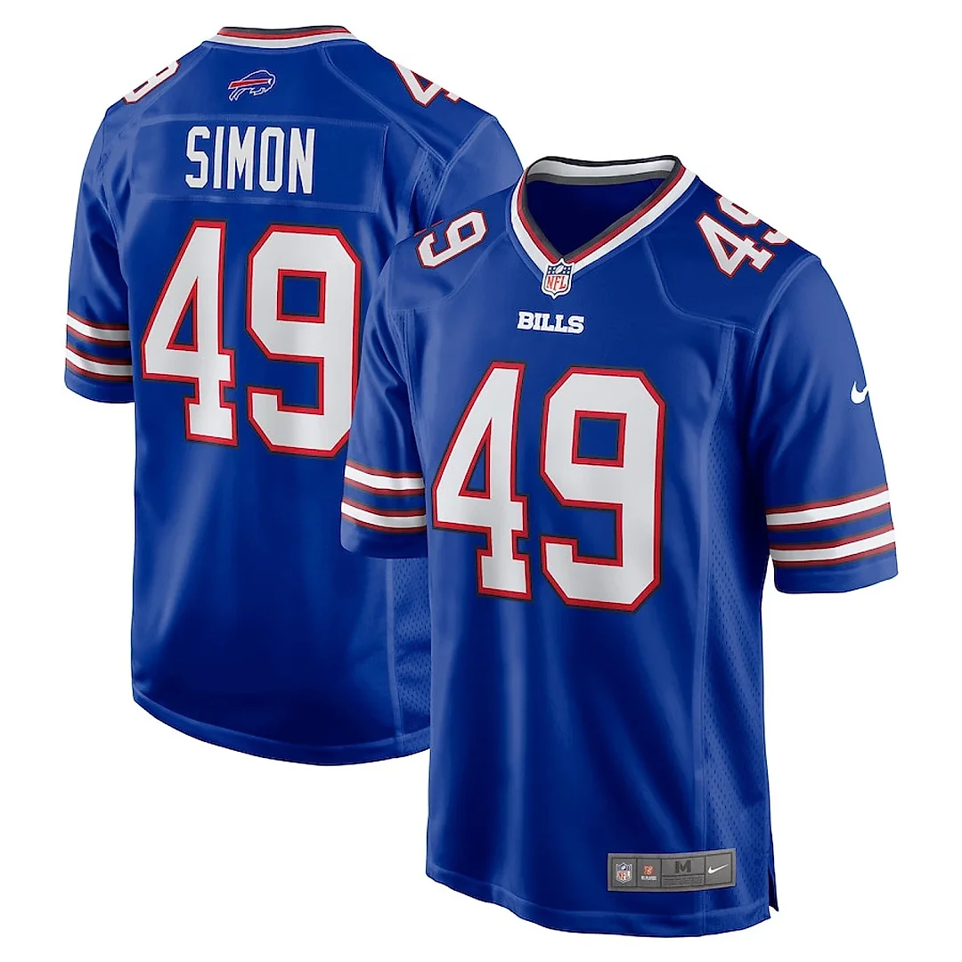 Zennovawear Shayne Simon 49 Buffalo Bills Game Men Jersey - Royal