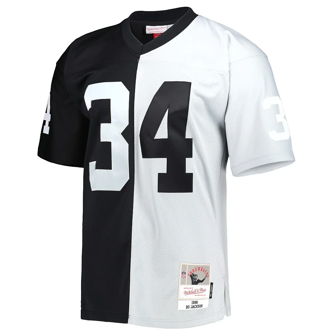 Zennovawear Bo Jackson Las Vegas Raiders 1988 Split Legacy Replica Jersey - Black/Silver