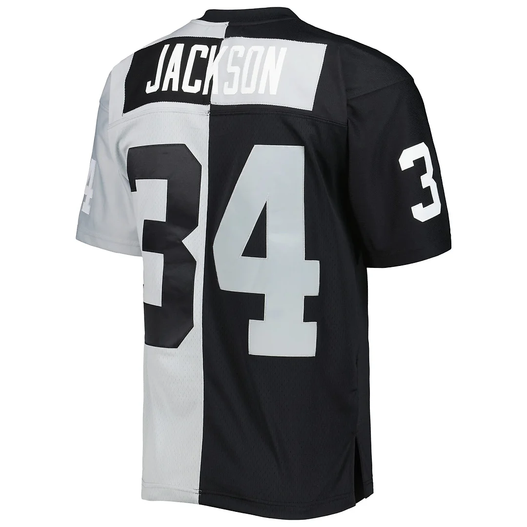 Zennovawear Bo Jackson Las Vegas Raiders 1988 Split Legacy Replica Jersey - Black/Silver