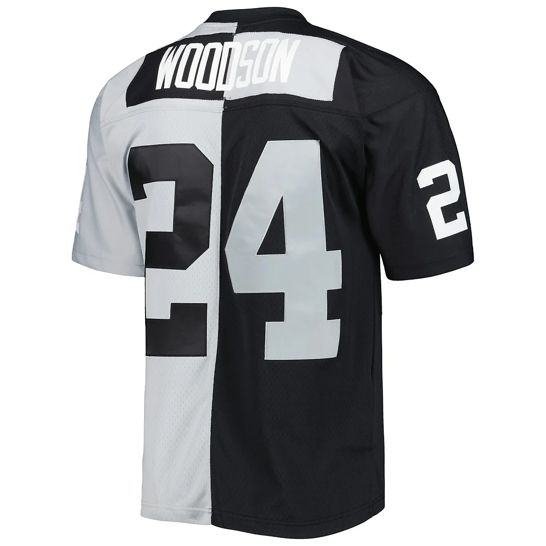 Zennovawear Charles Woodson Las Vegas Raiders 1998 Split Legacy Replica Jersey - Black/Silver
