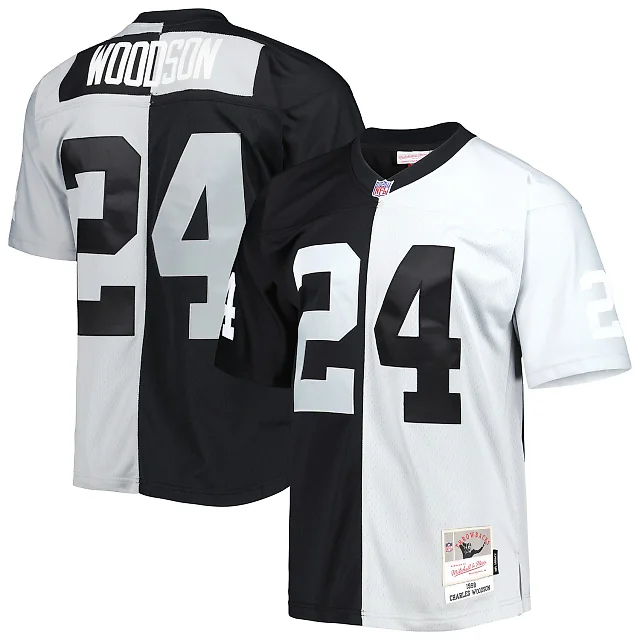 Zennovawear Charles Woodson Las Vegas Raiders 1998 Split Legacy Replica Jersey - Black/Silver