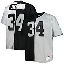 Zennovawear Bo Jackson Las Vegas Raiders Big & Tall Split Legacy Retired Player Replica Jersey - Black/Silver