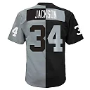 Zennovawear Bo Jackson Las Vegas Raiders Big & Tall Split Legacy Retired Player Replica Jersey - Black/Silver