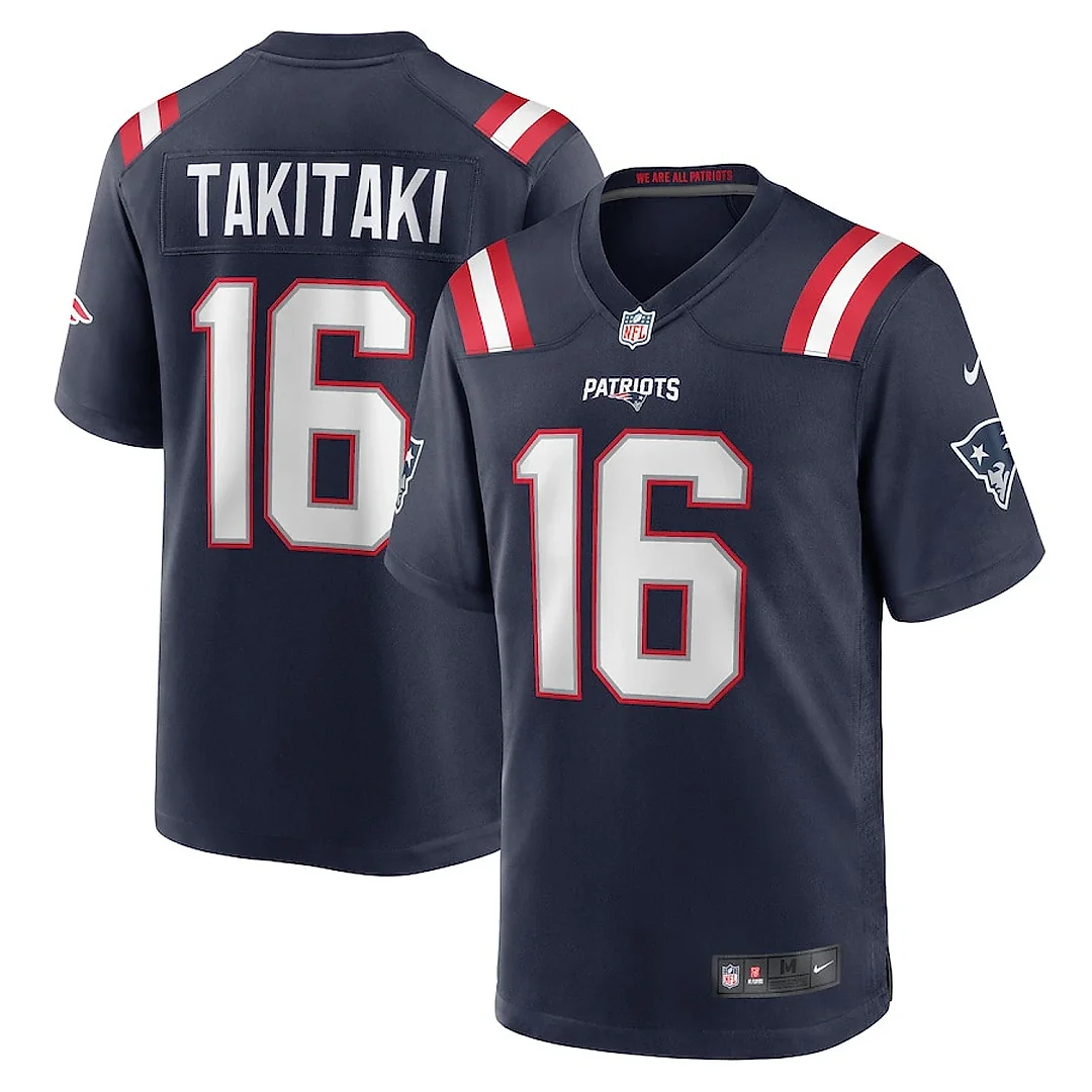Zennovawear Sione Takitaki 16 New England Patriots Team Game Men Jersey - Navy