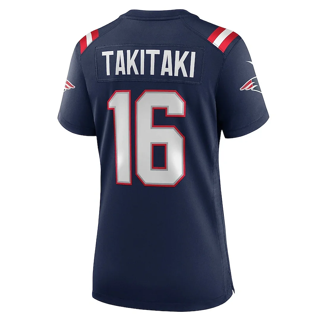 Zennovawear Sione Takitaki 16 New England Patriots Women's Team Game Jersey - Navy