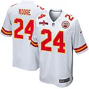 Zennovawear Skyy Moore 24 Kansas City Chiefs AFC Champions Patch Game Men Jersey - White