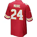 Zennovawear Skyy Moore 24 Kansas City Chiefs AFC Champions Patch Game Men Jersey - Red