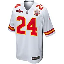 Zennovawear Skyy Moore 24 Kansas City Chiefs AFC Champions Patch Game Men Jersey - White