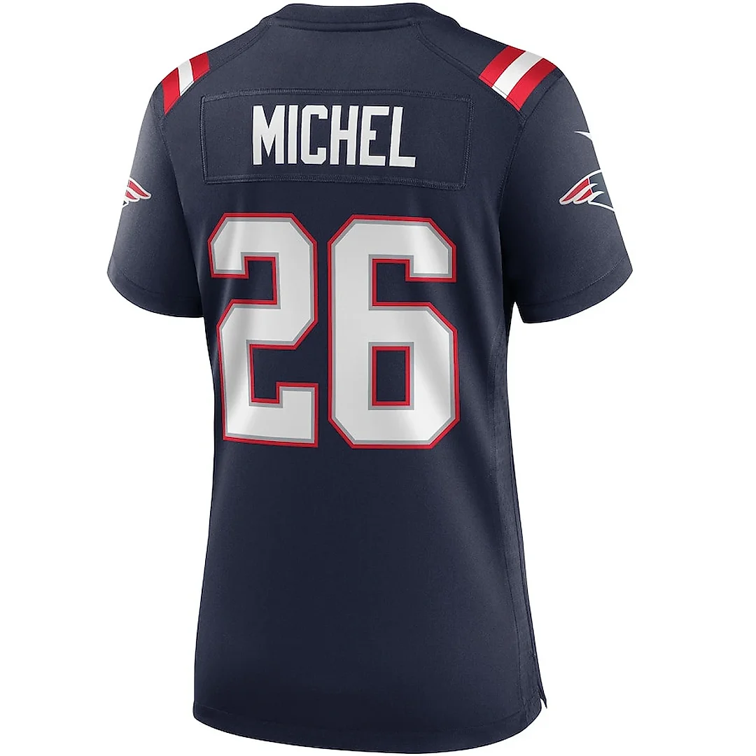 Zennovawear Sony Michel 26 New England Patriots Women Game Jersey - Navy