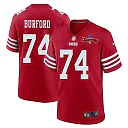 Zennovawear Spencer Burford 74 San Francisco 49ers NFC Champions Patch Game Men Jersey - Scarlet