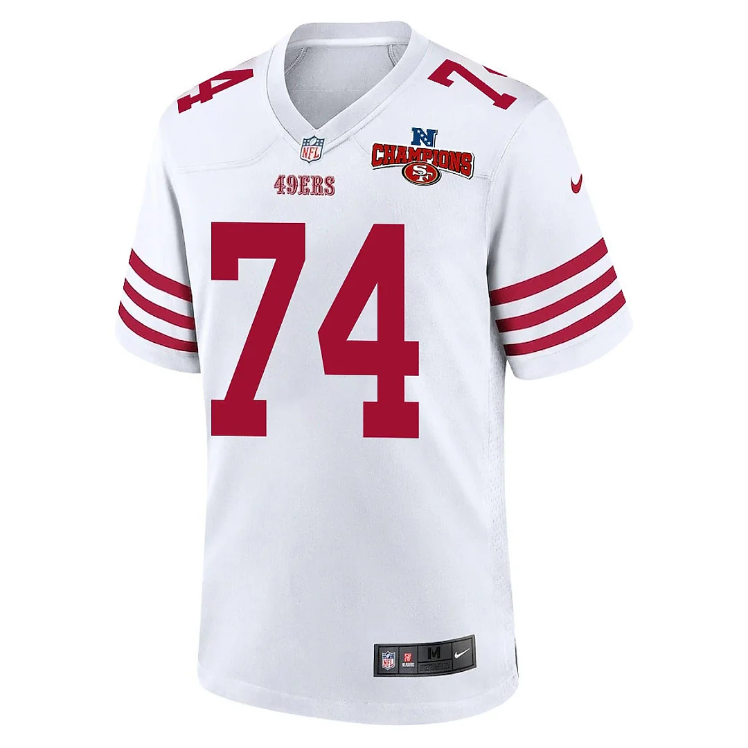 Zennovawear Spencer Burford 74 San Francisco 49ers NFC Champions Patch Game Men Jersey - White