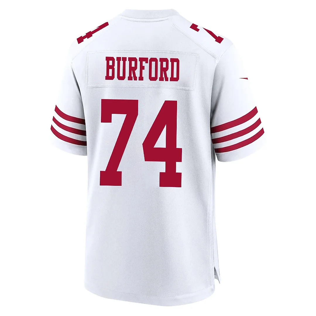 Zennovawear Spencer Burford 74 San Francisco 49ers NFC Champions Patch Game Men Jersey - White