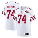 Zennovawear Spencer Burford 74 San Francisco 49ers NFC Champions Patch Game Men Jersey - White