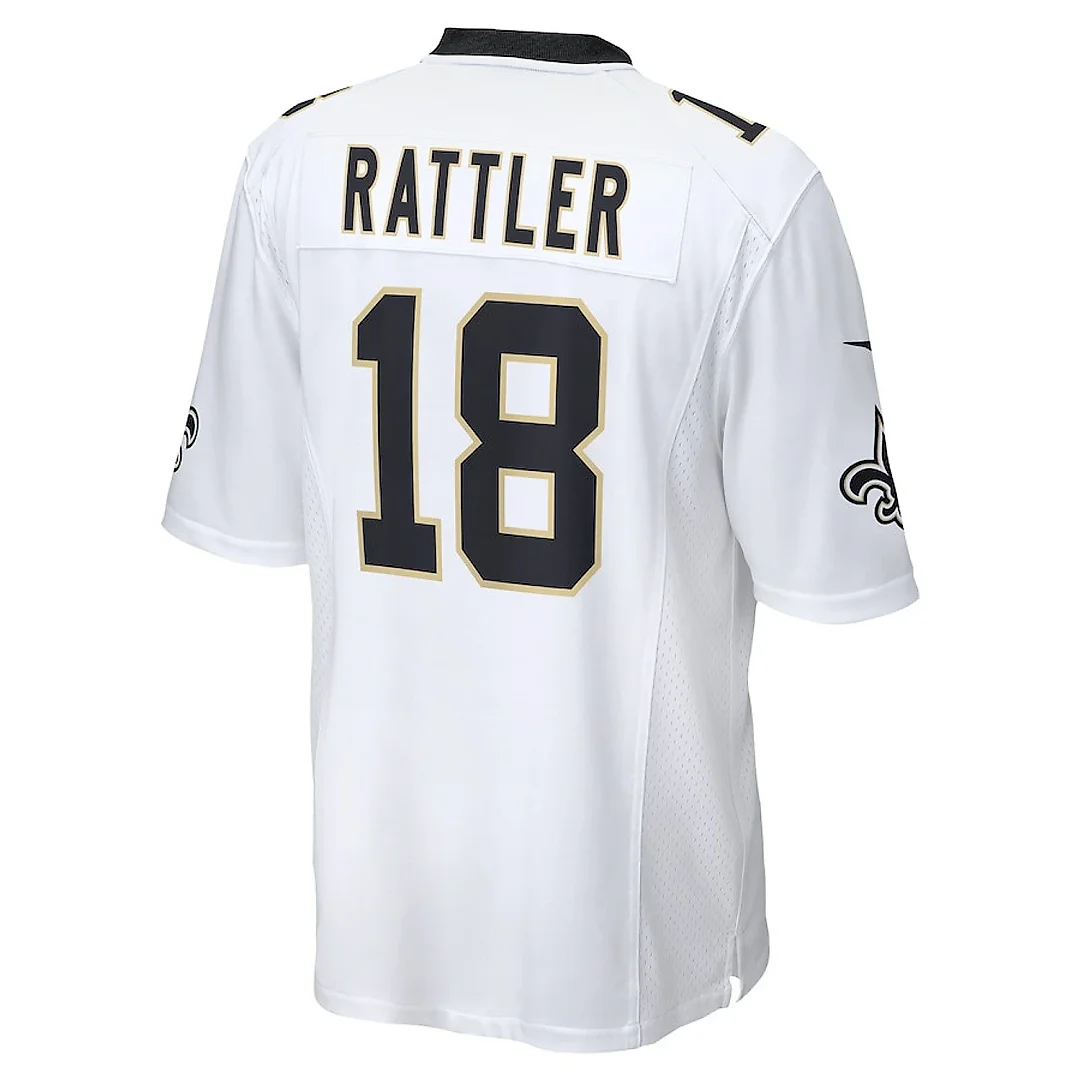 Zennovawear Spencer Rattler 18 New Orleans Saints Game Men Jersey - White