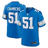 Zennovawear Steele Chambers 51 Detroit Lions Game Men Jersey - Blue