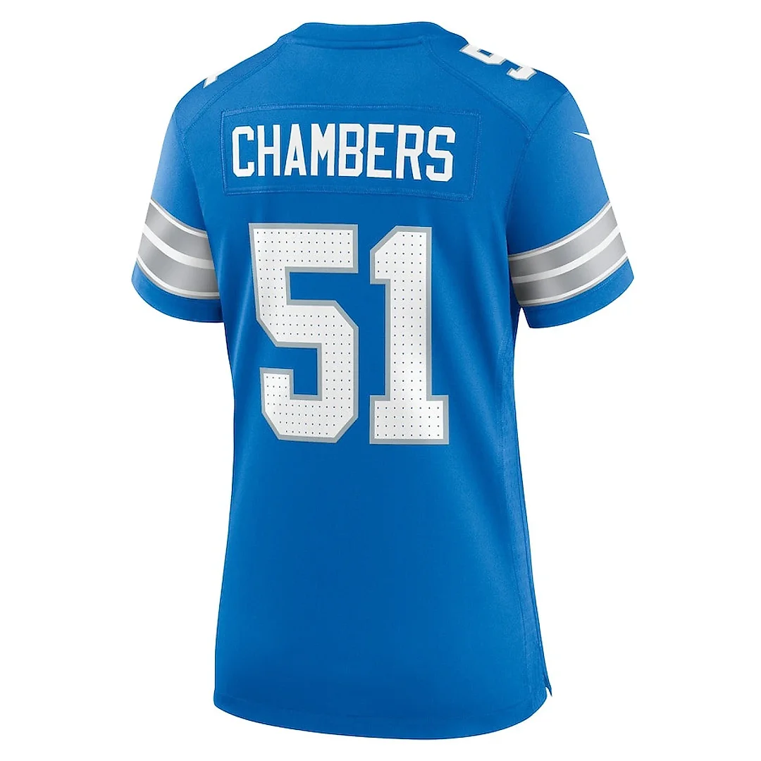 Zennovawear Steele Chambers 51 Detroit Lions Women's Game Jersey - Blue