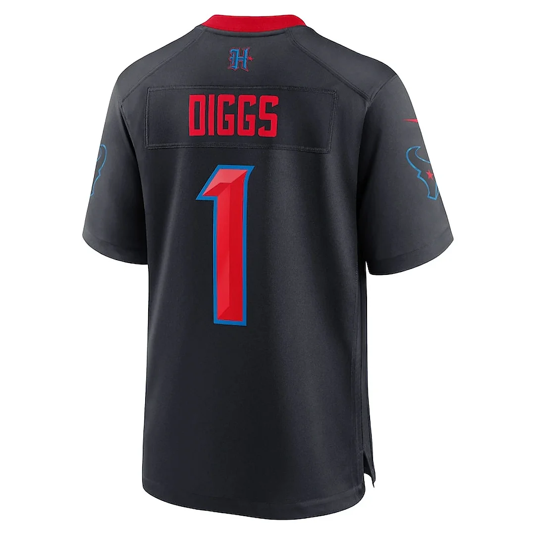 Zennovawear Stefon Diggs 1 Houston Texans Alternate Game Men Jersey - Navy