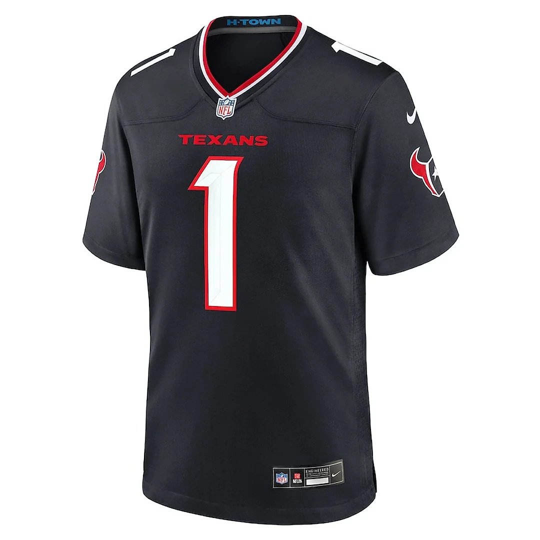 Zennovawear Stefon Diggs 1 Houston Texans Game Men Jersey - Navy