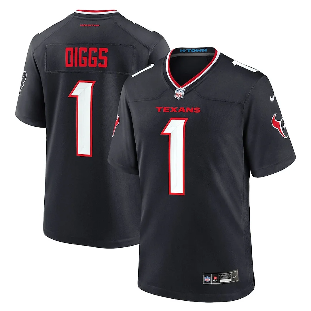 Zennovawear Stefon Diggs 1 Houston Texans Game Men Jersey - Navy