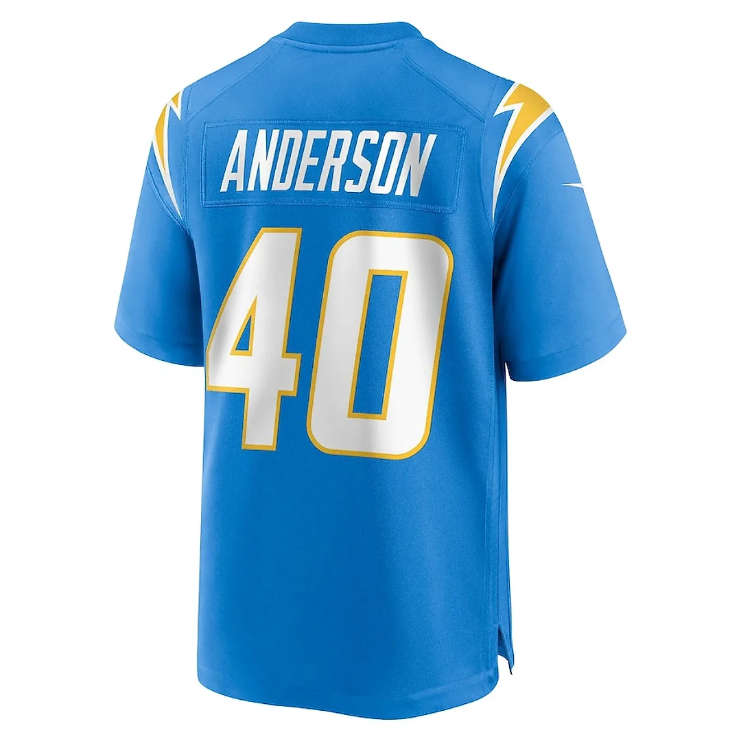 Zennovawear Stephen Anderson 40 Los Angeles Chargers Game Men Jersey - Powder Blue