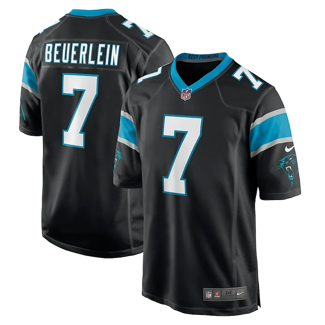 Zennovawear Steve Beuerlein 7 Carolina Panthers Men Retired Jersey - Black