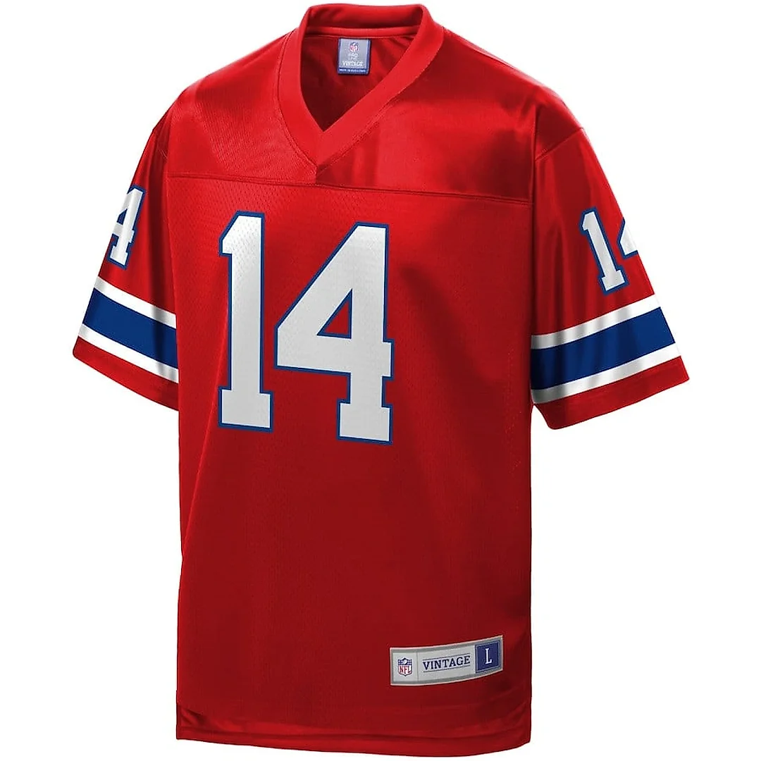 Zennovawear Steve Grogan 14 New England Patriots Pro Line Vintage Men Retired Jersey - Red
