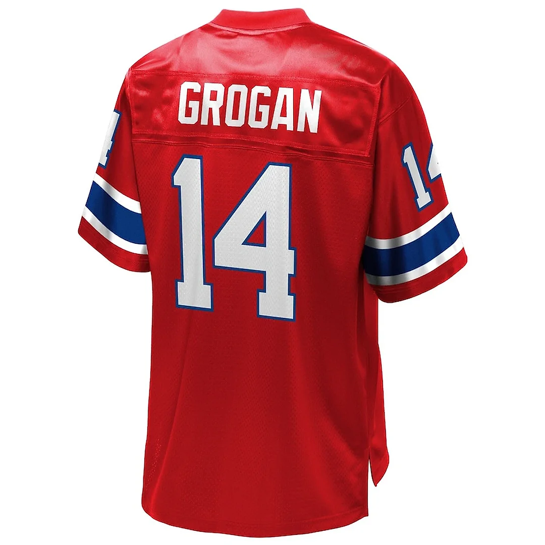 Zennovawear Steve Grogan 14 New England Patriots Pro Line Vintage Men Retired Jersey - Red