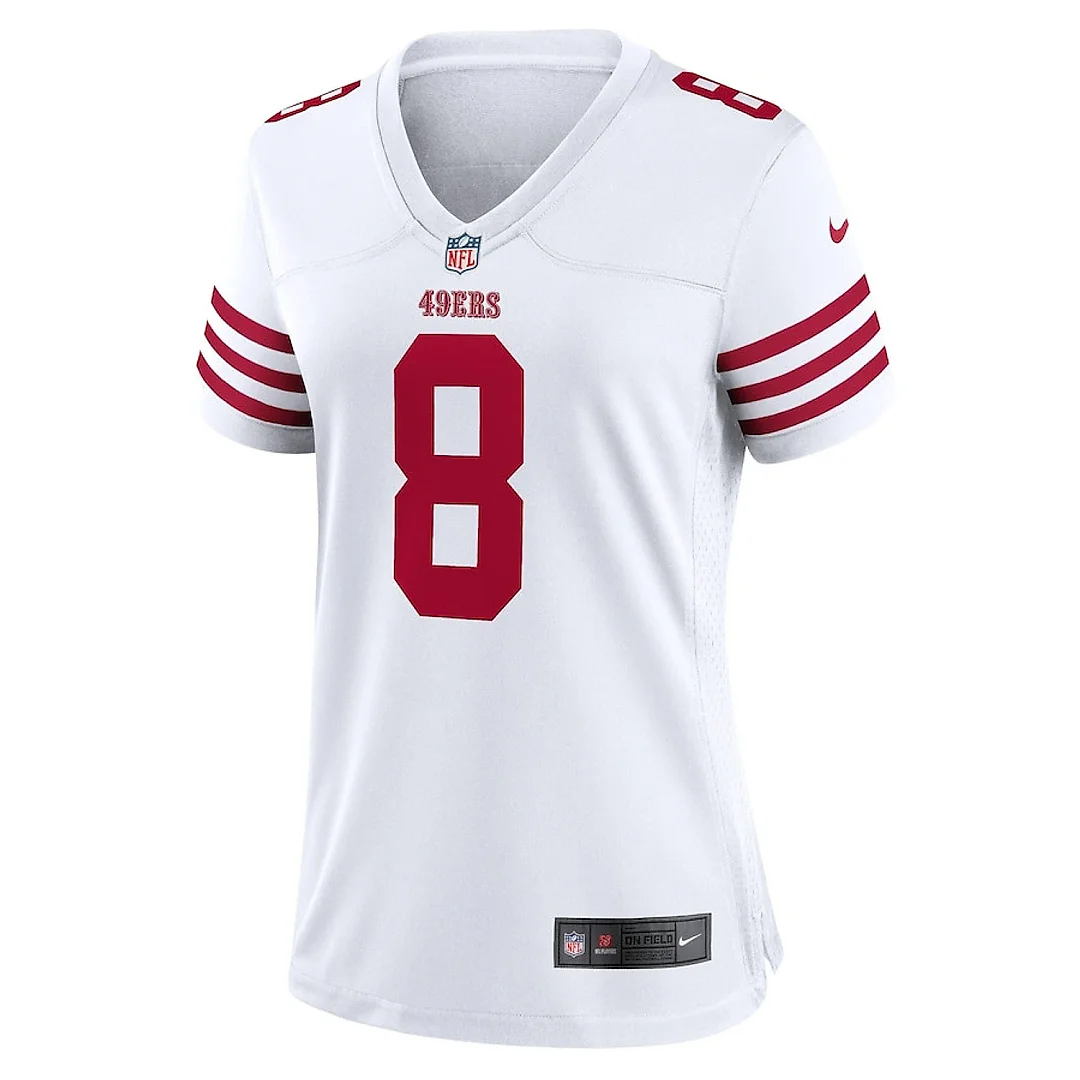 Zennovawear Steve Young 8 San Francisco 49ers Women Retired Game Jersey - White