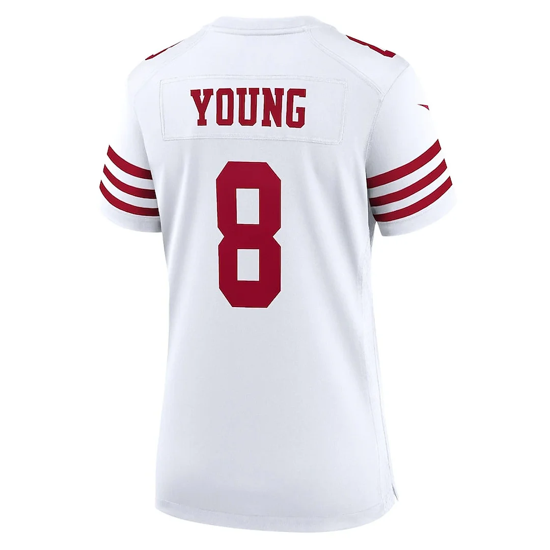 Zennovawear Steve Young 8 San Francisco 49ers Women Retired Game Jersey - White