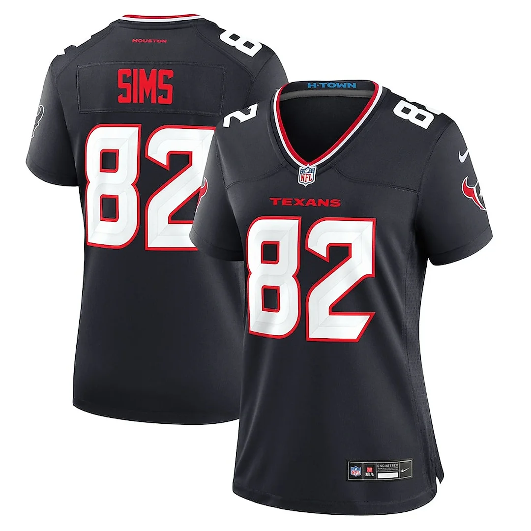 Zennovawear Steven Sims 82 Houston Texans Women Team Game Jersey - Navy