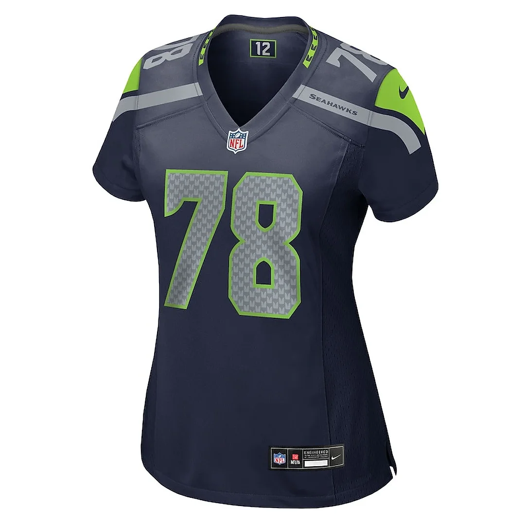 Zennovawear Stone Forsythe 78 Seattle Seahawks Women's Team Game Jersey - College Navy