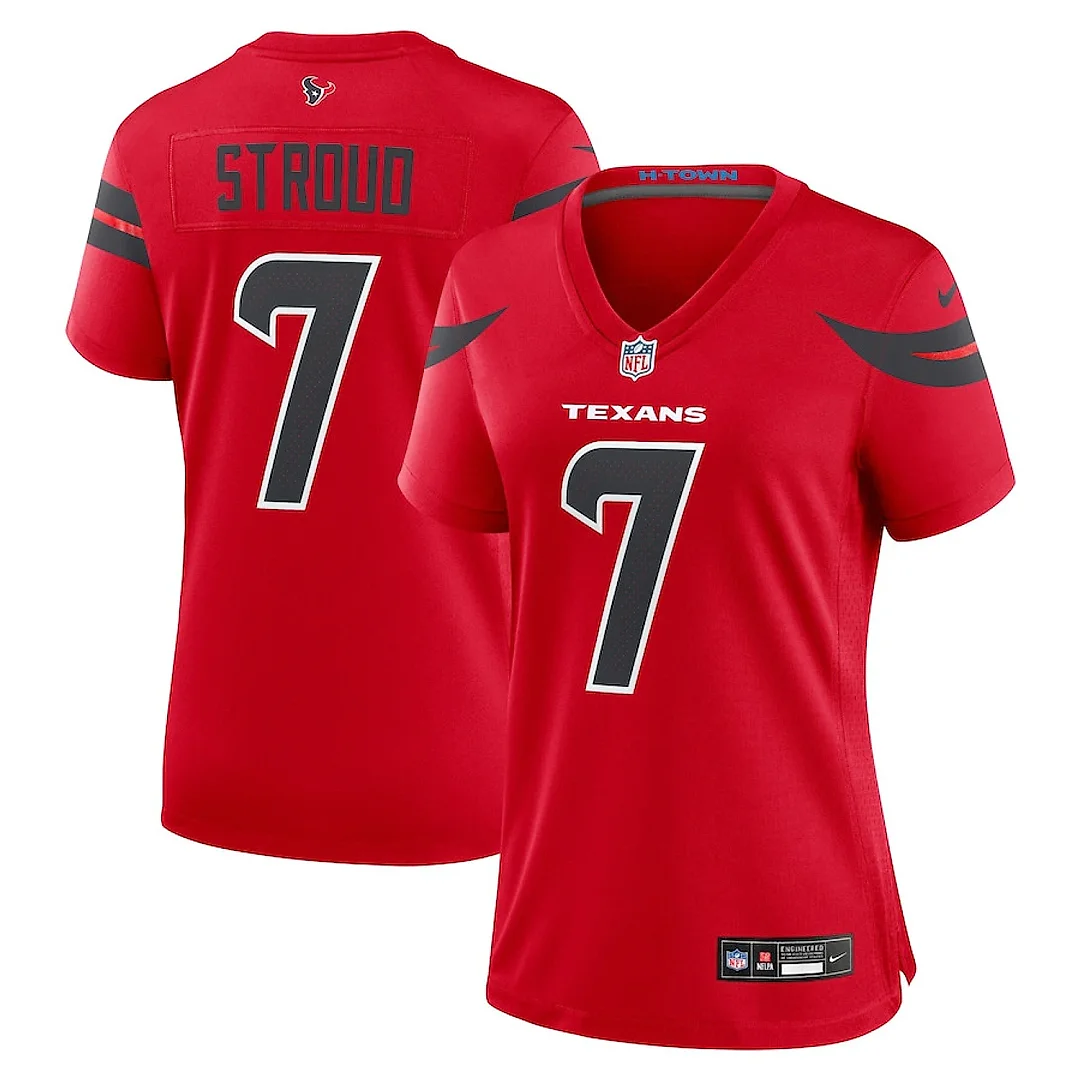 Zennovawear Stroud 7 Houston Texans Women Alternate Game Jersey - Red