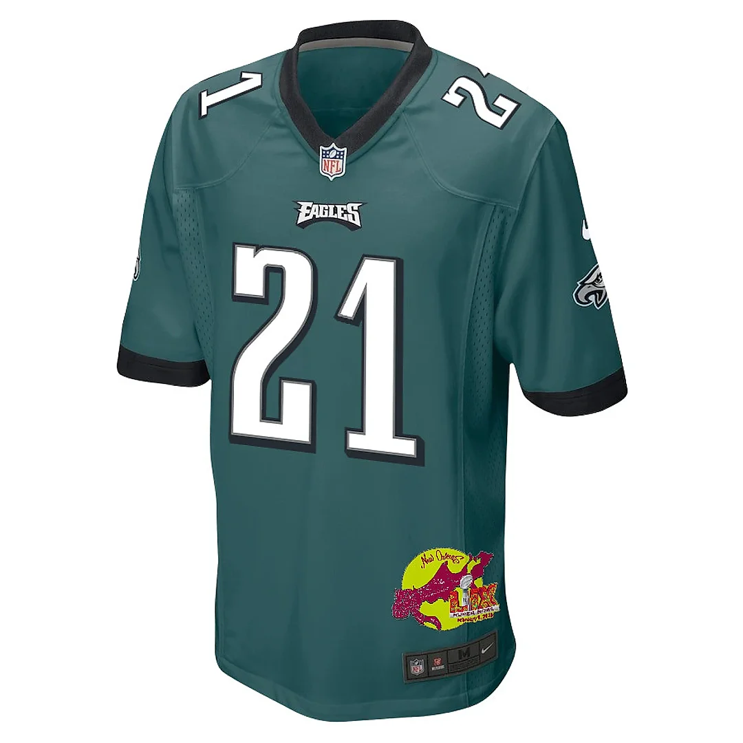 Zennovawear Sydney Brown 21 Philadelphia Eagles Super Bowl LIX New Orleans Patch Game Men Jersey - Midnight Green