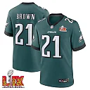 Zennovawear Sydney Brown 21 Philadelphia Eagles Super Bowl LIX Jersey - Men's - Midnight Green