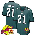 Zennovawear Sydney Brown 21 Philadelphia Eagles Super Bowl LIX New Orleans Patch Game Men Jersey - Midnight Green