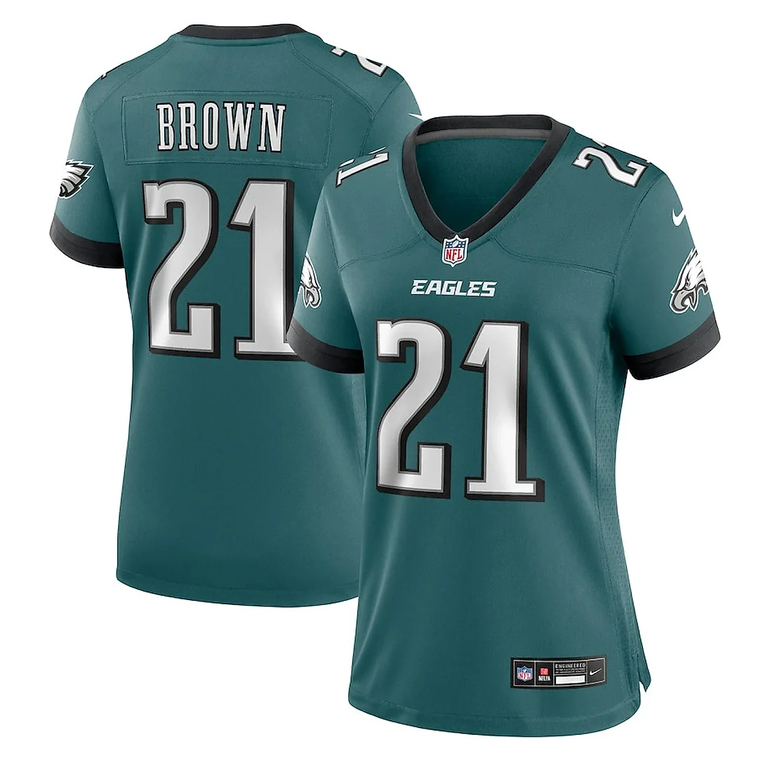Zennovawear Sydney Brown 21 Philadelphia Eagles Women's Team Game Jersey - Midnight Green