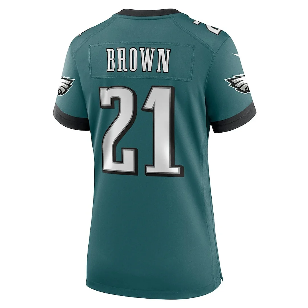 Zennovawear Sydney Brown 21 Philadelphia Eagles Women's Team Game Jersey - Midnight Green