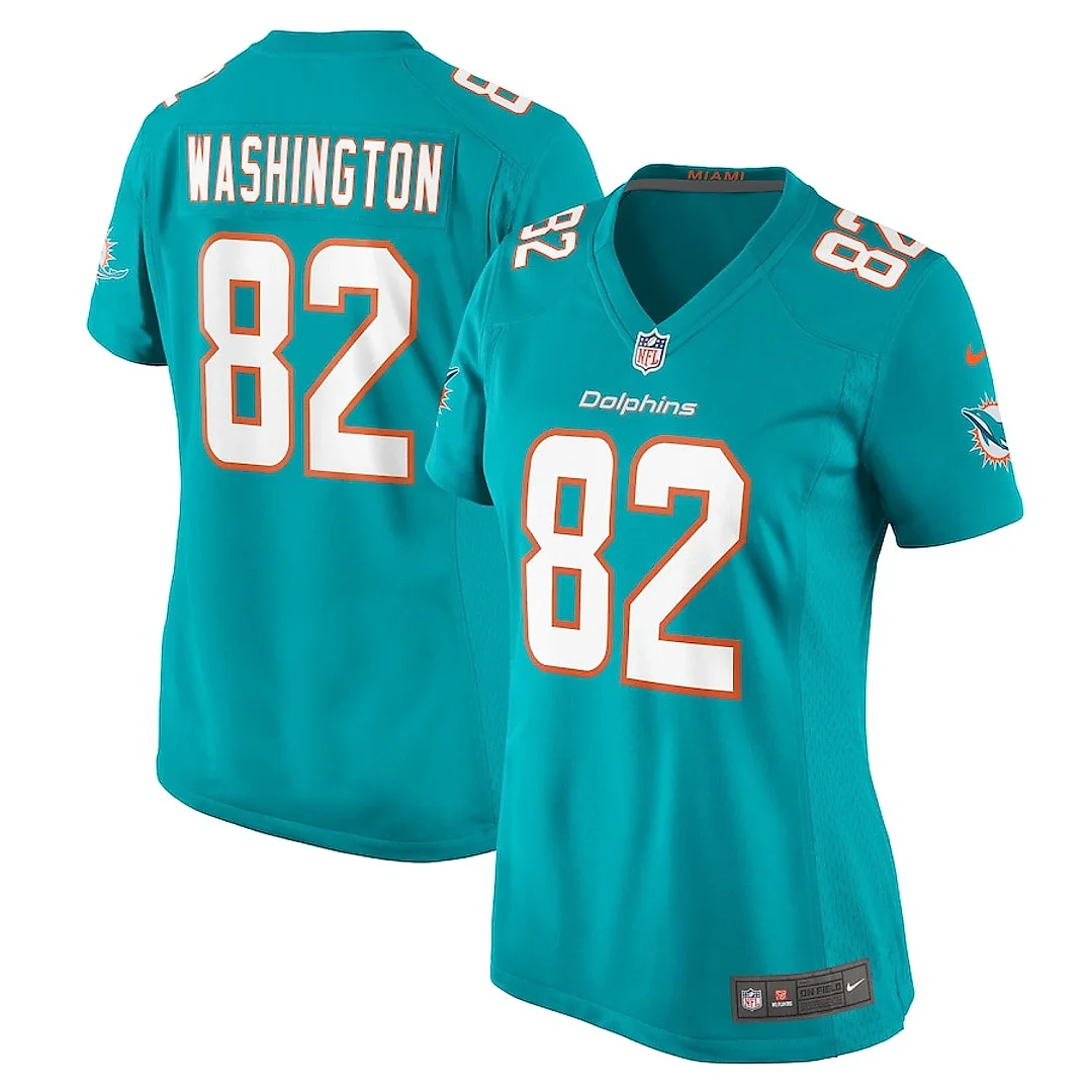 Zennovawear Tahj Washington 82 Miami Dolphins Women's Game Jersey - Aqua