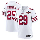 Zennovawear Talanoa Hufanga 29 San Francisco 49ers NFC Champions Patch Game Men Jersey - White