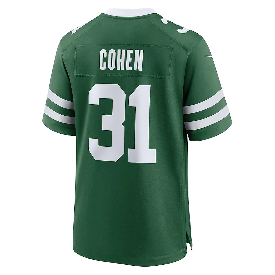 Zennovawear Tarik Cohen 31 New York Jets Team Game Men Jersey - Legacy Green