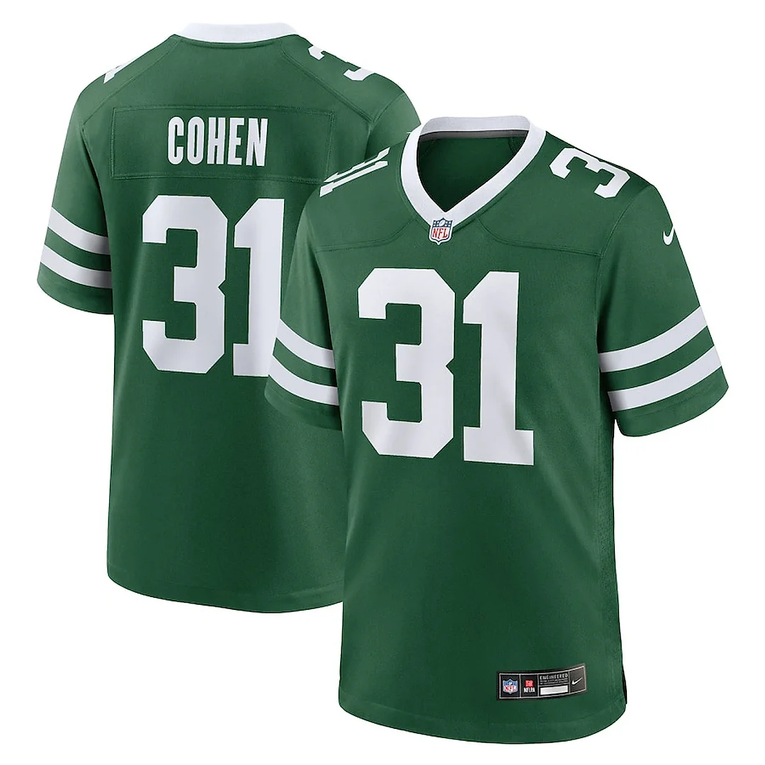 Zennovawear Tarik Cohen 31 New York Jets Team Game Men Jersey - Legacy Green