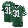 Zennovawear Tarik Cohen 31 New York Jets Team Game Men Jersey - Legacy Green