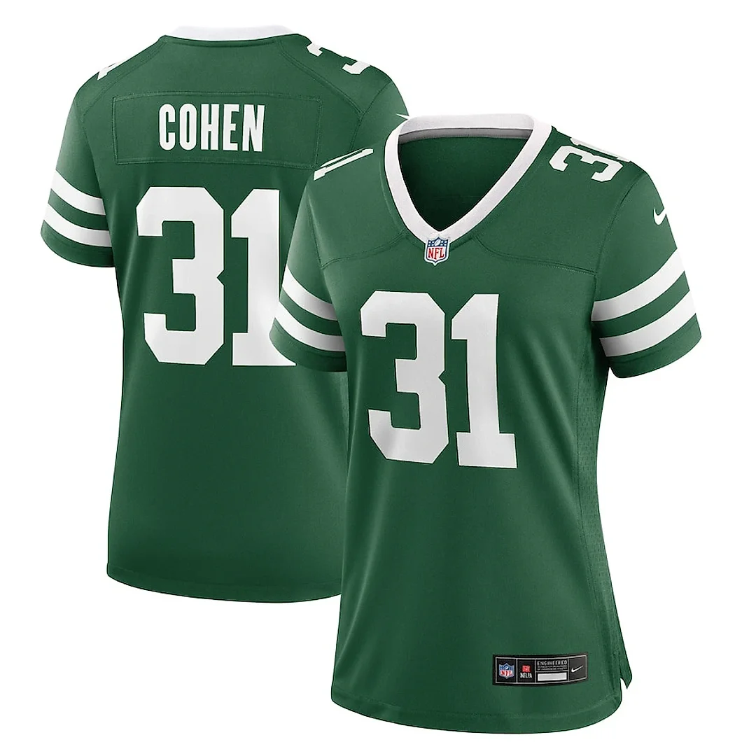 Zennovawear Tarik Cohen 31 New York Jets Women's Team Game Jersey - Legacy Green