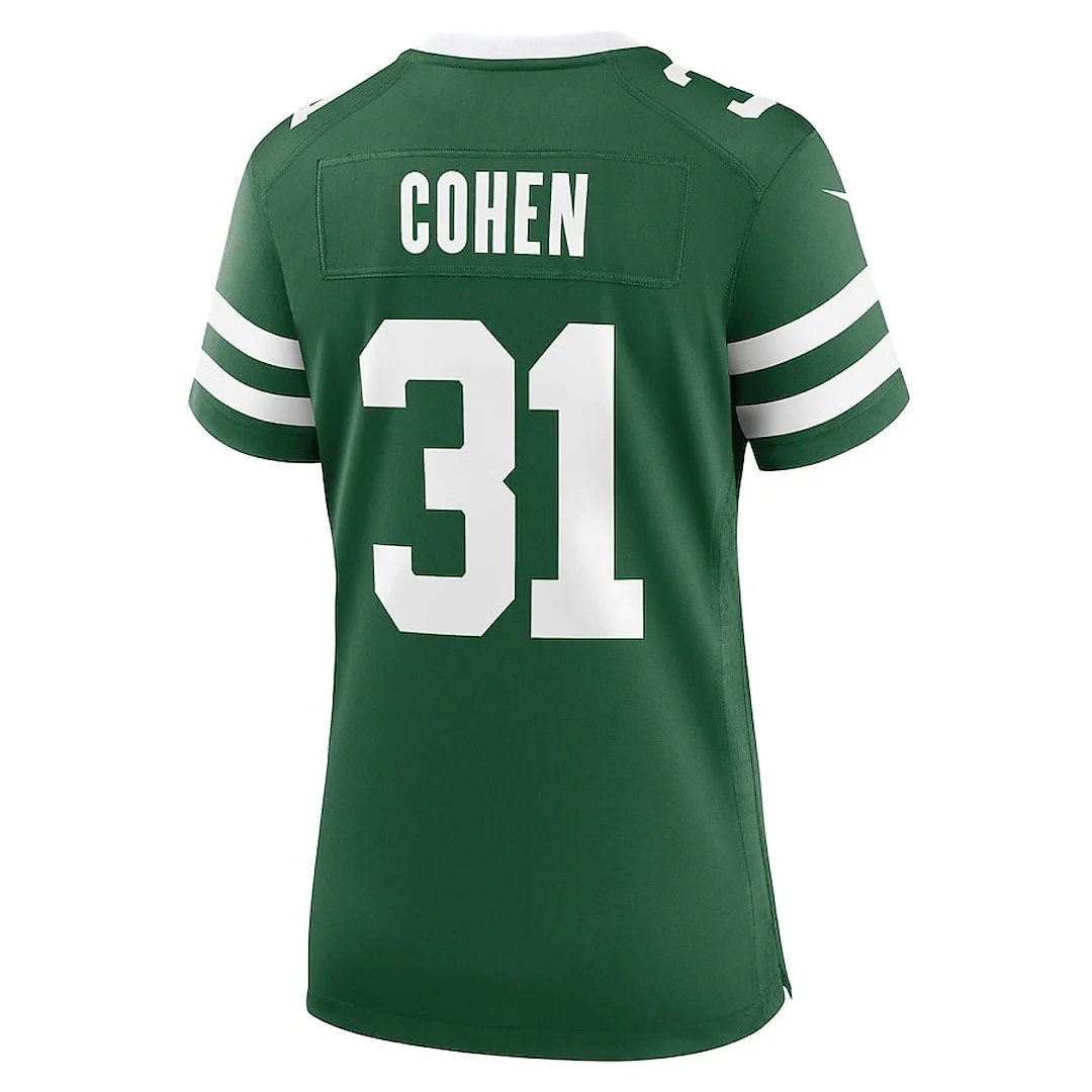 Zennovawear Tarik Cohen 31 New York Jets Women's Team Game Jersey - Legacy Green