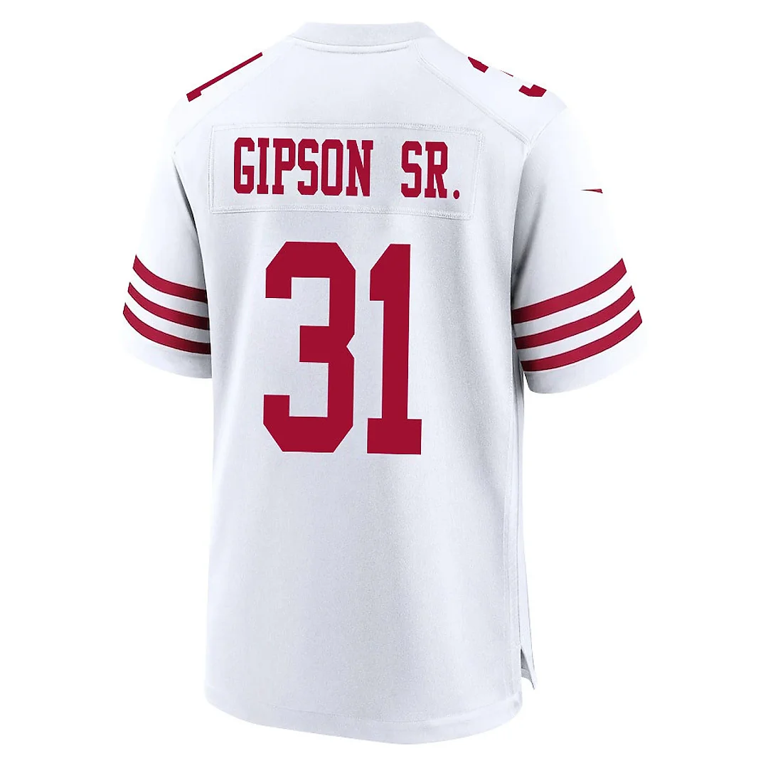 Zennovawear Tashaun Gipson Sr. 31 San Francisco 49ers NFC Champions Patch Game Men Jersey - White