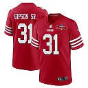 Zennovawear Tashaun Gipson Sr. 31 San Francisco 49ers NFC Champions Patch Game Men Jersey - Scarlet