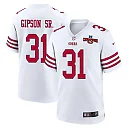 Zennovawear Tashaun Gipson Sr. 31 San Francisco 49ers NFC Champions Patch Game Men Jersey - White