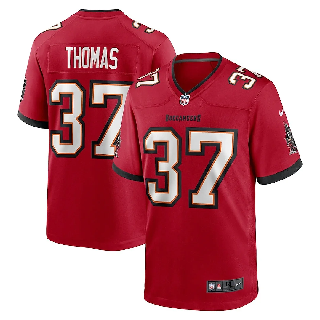 Zennovawear Tavierre Thomas 37 Tampa Bay Buccaneers Game Men Jersey - Red