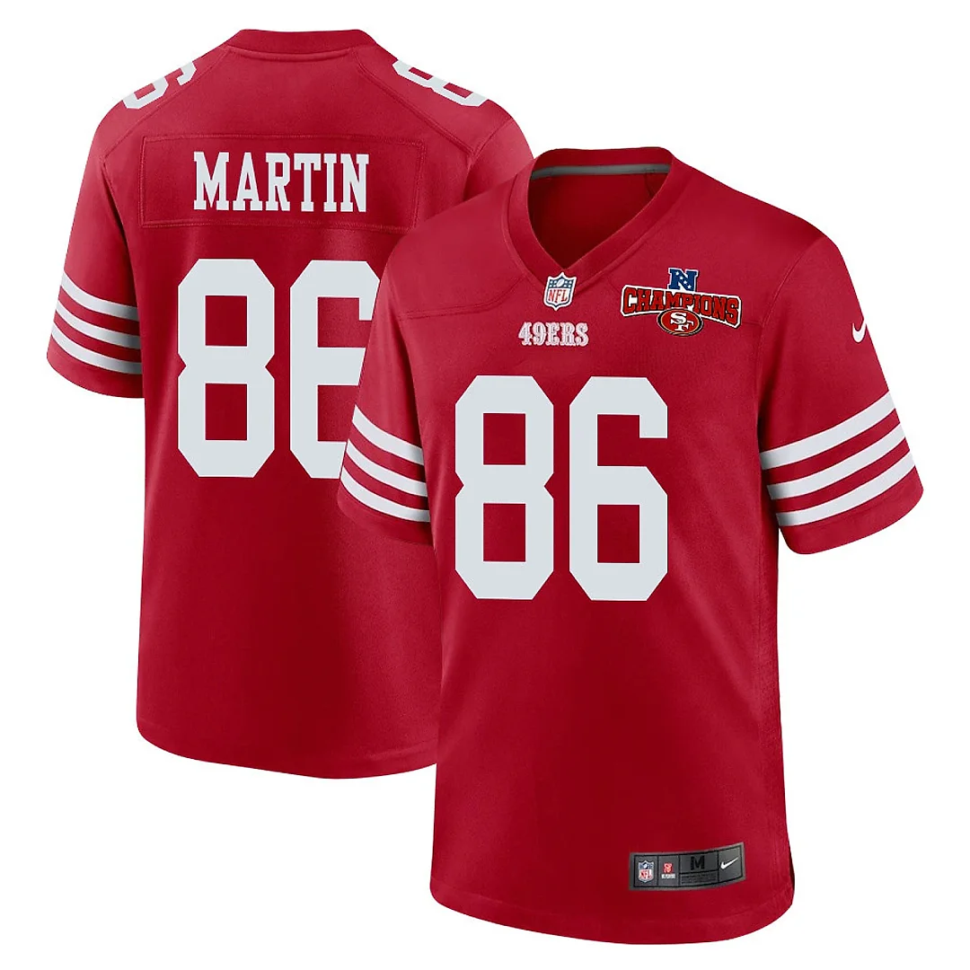 Zennovawear Tay Martin 86 San Francisco 49ers NFC Champions Patch Game Men Jersey - Scarlet